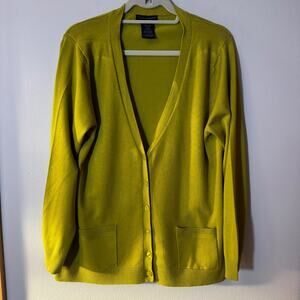 GRACE ELEMENTS Digital Green Avocado Soft Rayon Blend Long Cardigan Pockets XXL